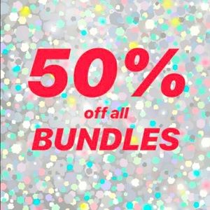 Half off all 2+ item bundles! No exclusions!